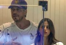 શાહરૂખ ખાન અને પુત્રી સુહાના કેકેઆર ટીમને પ્રોત્સાહિત કરે છે, કિંગ ખાનના લુકથી ચાહકો પ્રભાવિત થયા