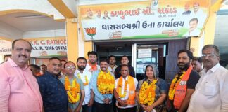 ઉના નગરપાલિકામાં નવ નિયુક્ત પ્રમુખ,ઉપપ્રુમખની વરણી કરાઈ