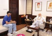 પંજાબના પરિણામો પછીના દિવસે રાજ્યસભાના સાંસદ અને ભૂતપૂર્વ ક્રિકેટર હરભજન સિંહે અમિત શાહ સાથે મુલાકાત