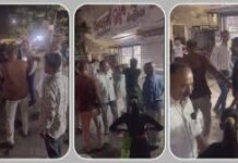 રાજકોટમાં રસ્તા વચ્ચે આપાગીગાના ઓટલાના મહંત નરેન્દ્રબાપુ અને બાઇકચાલક વચ્ચે લાફાવાળી