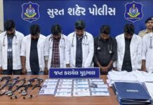 સુરતના પાંડેસરામાંથી ૧૬ નકલી ડાક્ટર ઝડપાયા, એસઓજી અને આરોગ્ય વિભાગે સંયુક્ત કાર્યવાહી કરી ધોરણ ૧૦-૧૨ પાસ અને ગ્રેજ્યુએટ વ્યક્તિઓ ક્લિનિક ચલાવતા હતા